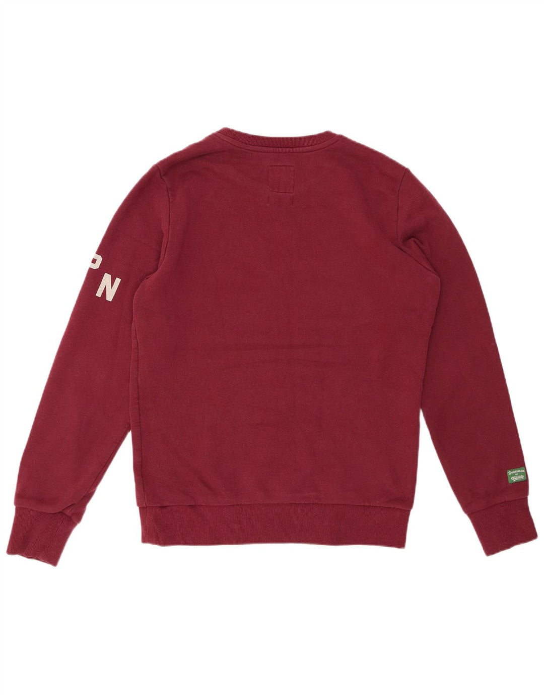 SUPERDRY moletom gráfico masculino jumper médio algodão borgonha