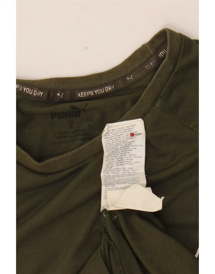 Camiseta masculina Puma grande algodão cáqui