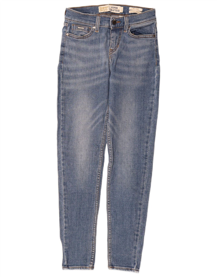 Jeans super skinny feminino SUPERDRY cintura média W25 L28 algodão azul