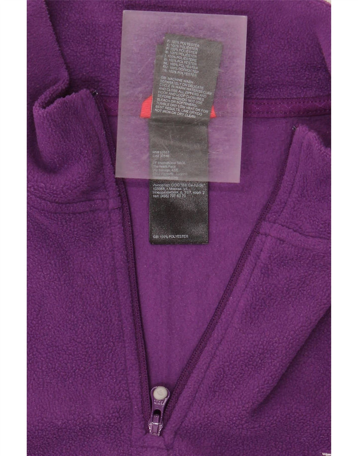Jumper de lã feminino com gola e zíper THE NORTH FACE Reino Unido 16 grande poliéster roxo