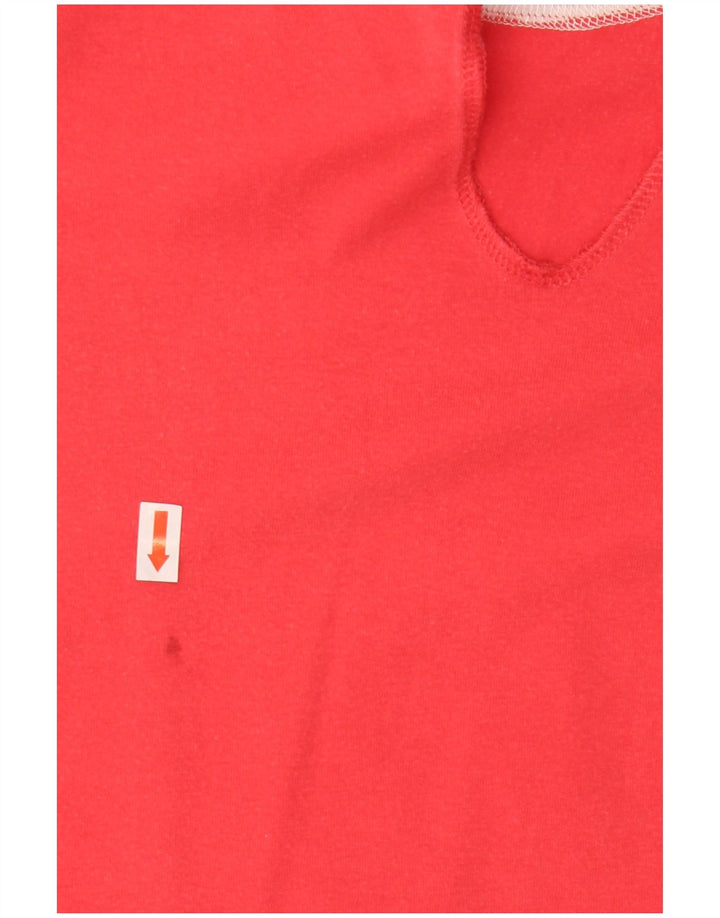Top feminino PUMA manga comprida UK 12 médio vermelho