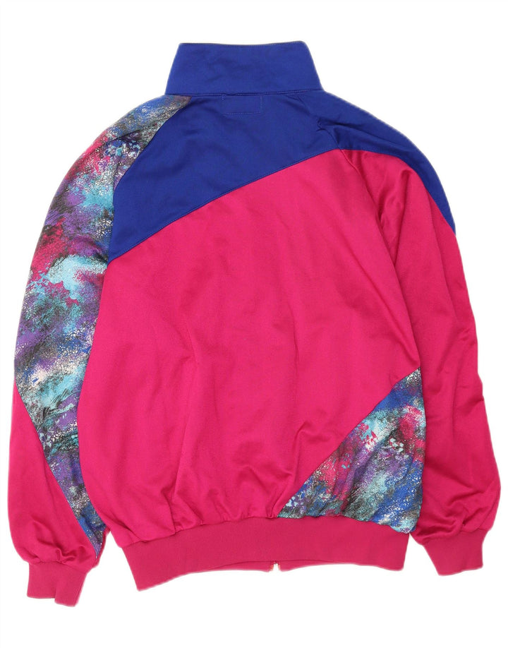 Asics Mens Tracksuit Top Jacket IT 48 Medium Pink Colourblock Poliéster