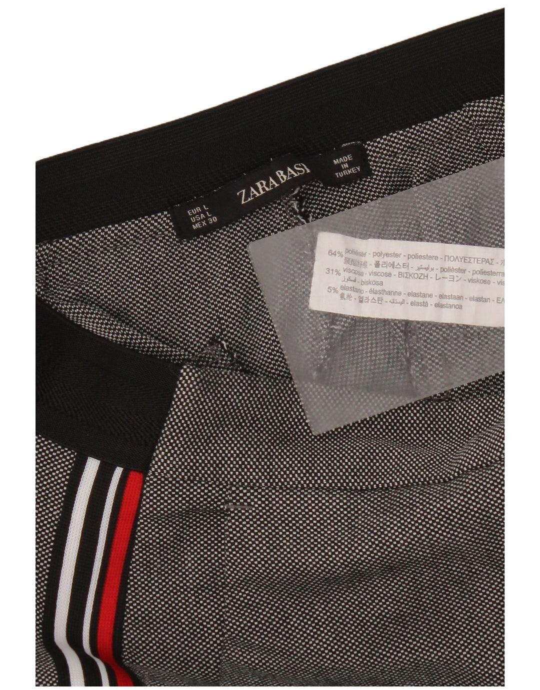 Calça Chino Reta Feminina Zara Grande W30 L27 Poliéster Cinza
