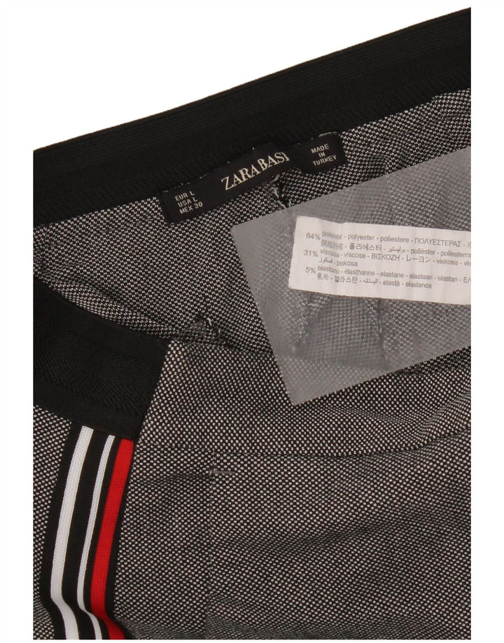 Calça Chino Reta Feminina Zara Grande W30 L27 Poliéster Cinza