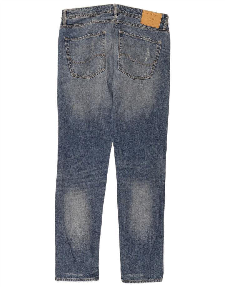 Jack & Jones Mens Tim Distressed Slim Jeans W32 L34 Azul Algodão
