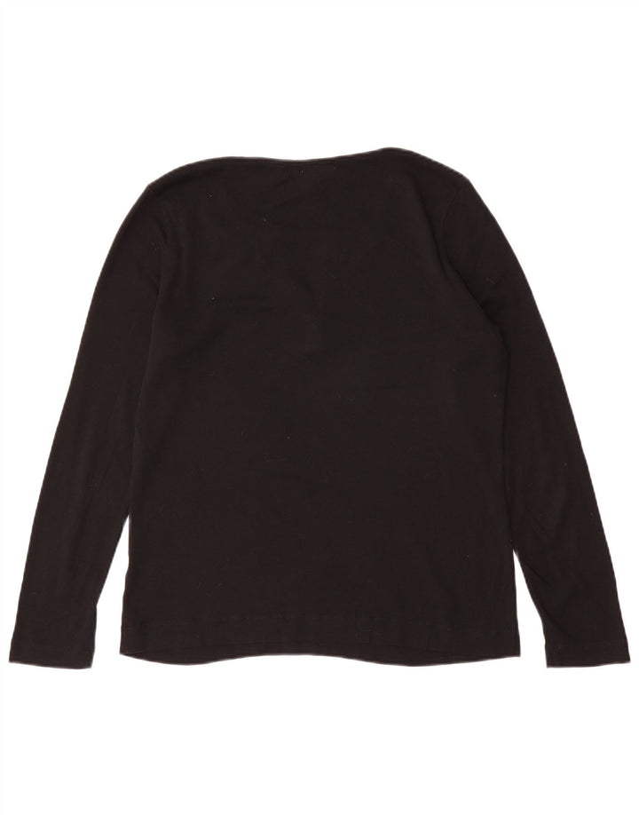 Top feminino RALPH LAUREN manga comprida Reino Unido 16 grande algodão preto