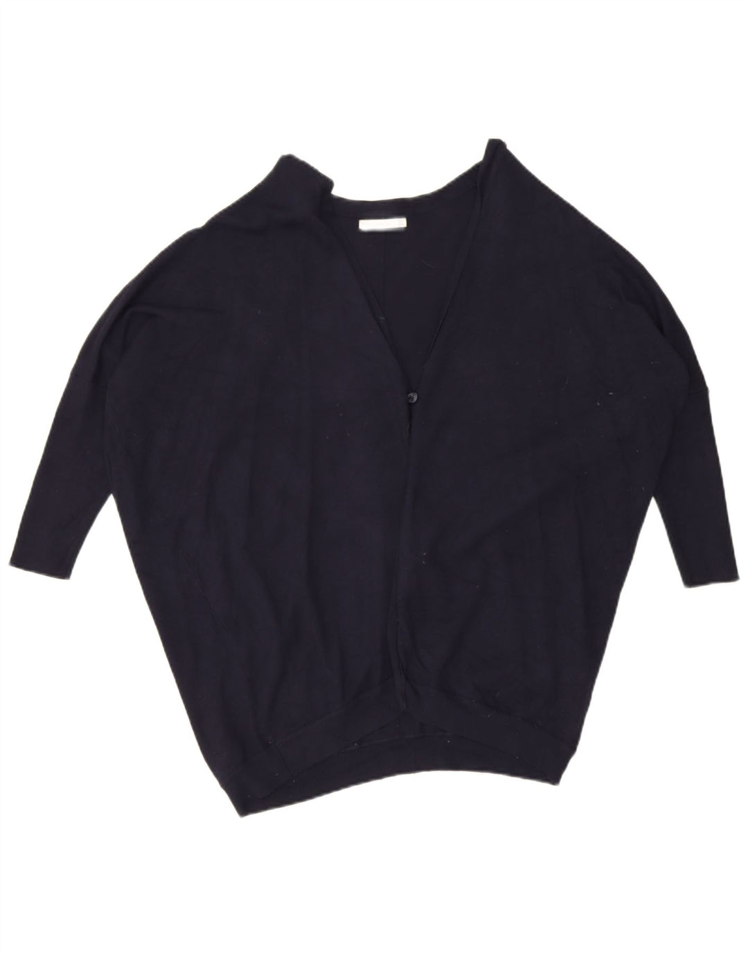 Suéter cardigã feminino Zara Batwing grande Reino Unido 14 médio azul marinho