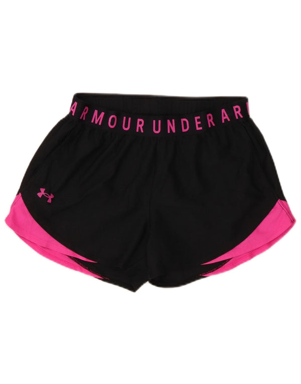 Shorts esportivos gráficos femininos Under Armour UK 10 pequenos blocos coloridos pretos