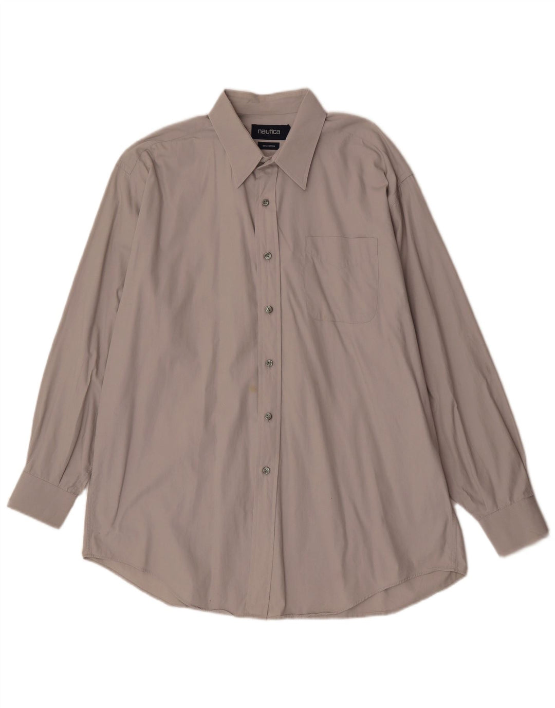 Camisa masculina Nautica tamanho 17 XL algodão cinza