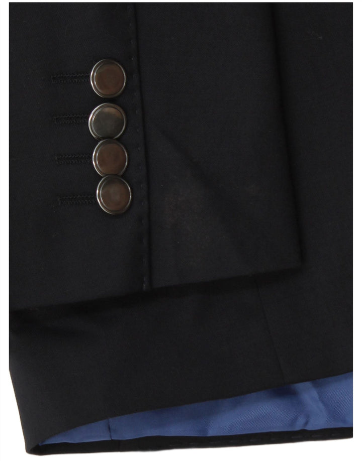 Jaqueta blazer masculina de 2 botões Marks & Spencer Reino Unido 42 XL azul marinho poliéster