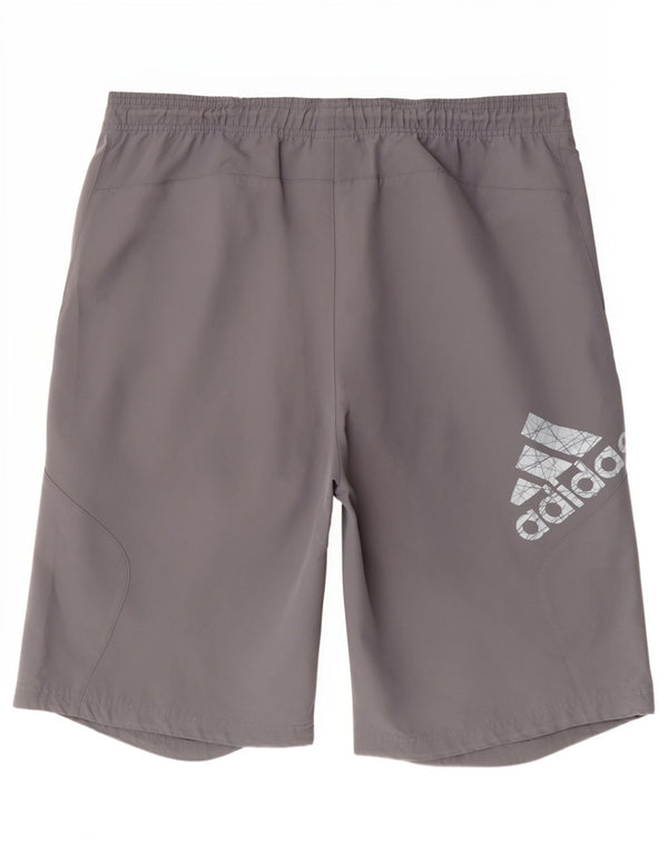 Adidas Mens Graphic Sport Shorts Grande Cinza Poliéster Esportes
