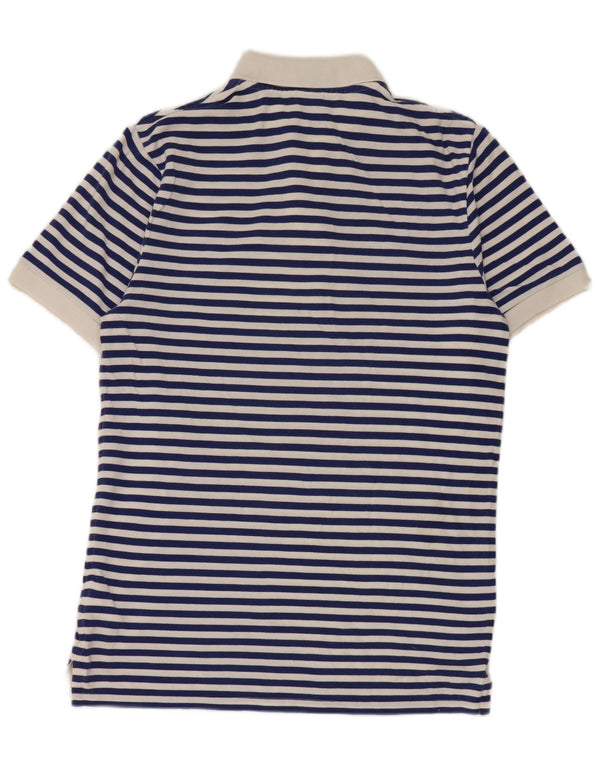 Camisa polo masculina Nike Inter de Milão média azul marinho listrada de algodão