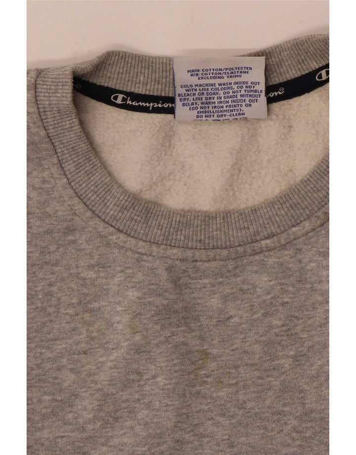 Champion moletom feminino cropped com estampa gráfica UK 14 cinza médio manchado