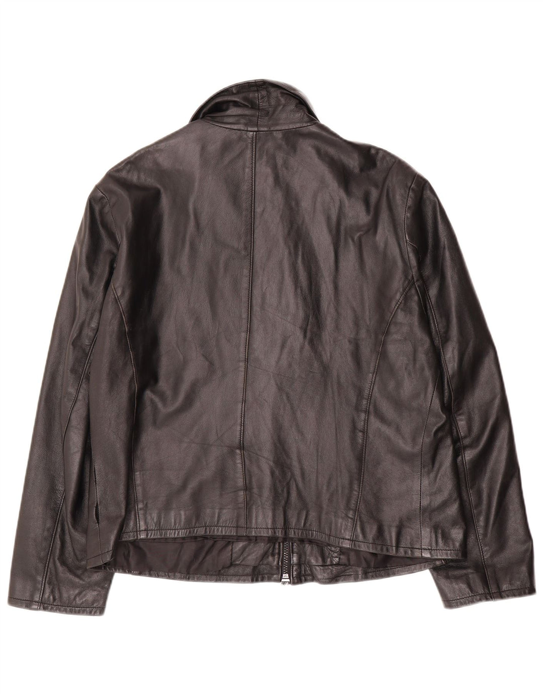 Jaqueta de couro feminina VINTAGE Reino Unido 16 grande couro preto