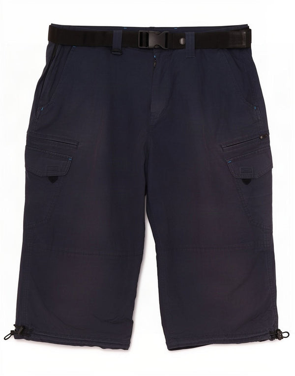 Bermuda cargo masculina Marks & Spencer Regular Fit W36 grande azul marinho