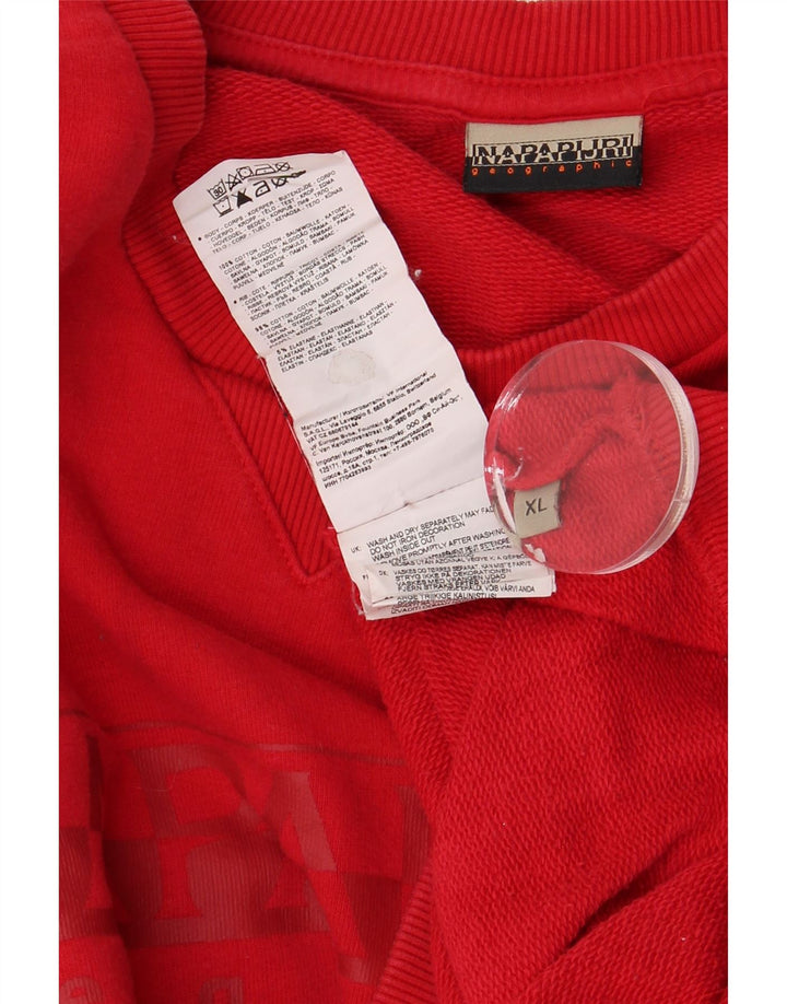 Moletom gráfico geográfico masculino NAPAPIJRI Jumper XL de algodão vermelho