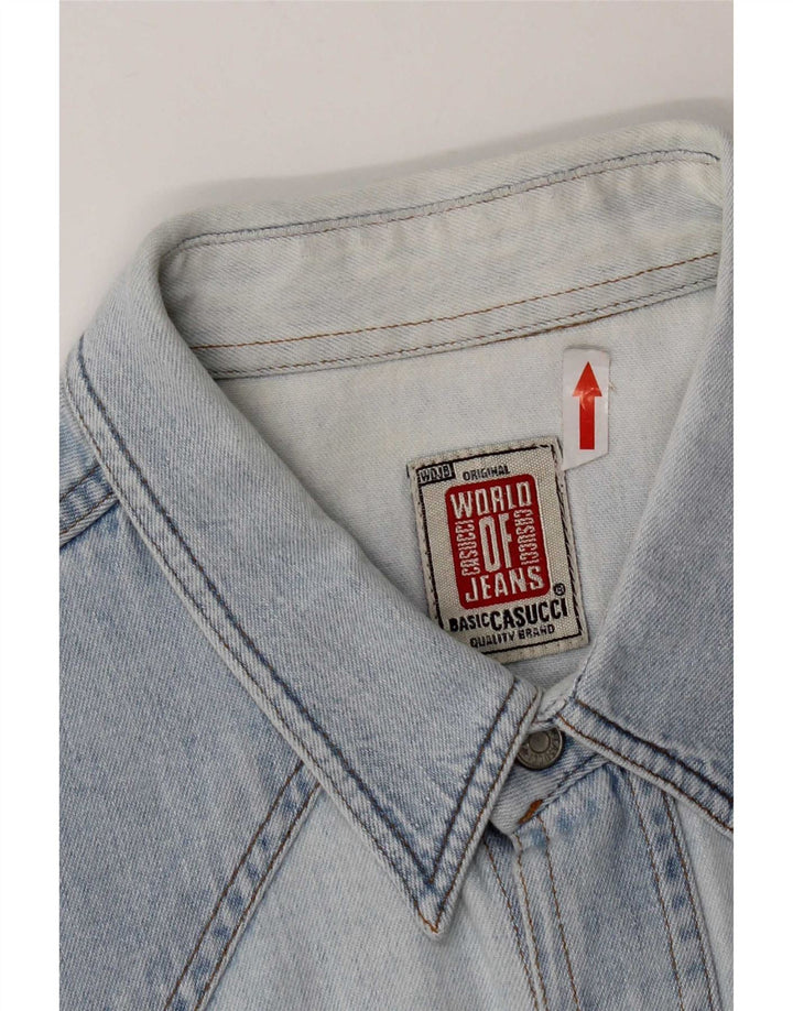 Camisa jeans masculina Casucci XL azul algodão