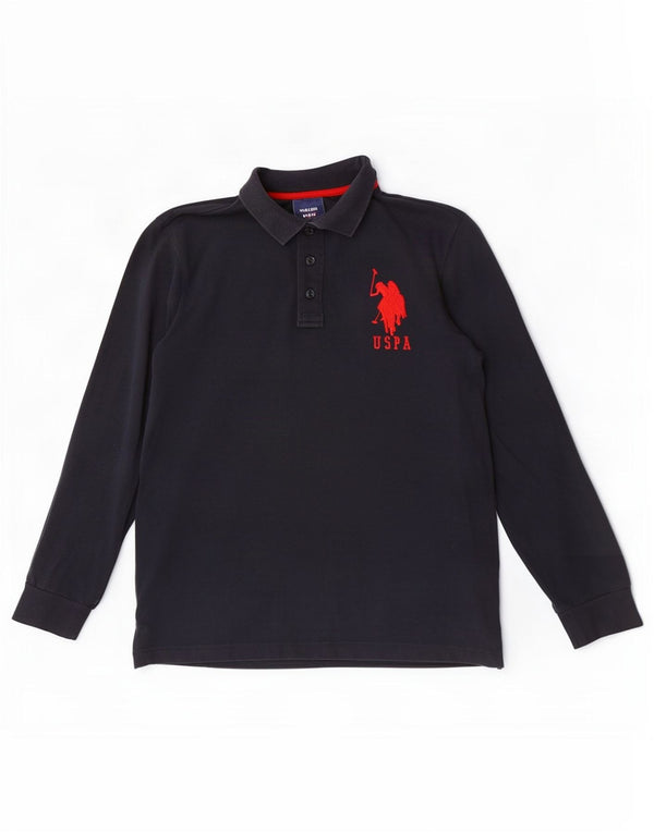 US Polo Assn. Camisa masculina de manga comprida grande algodão azul marinho