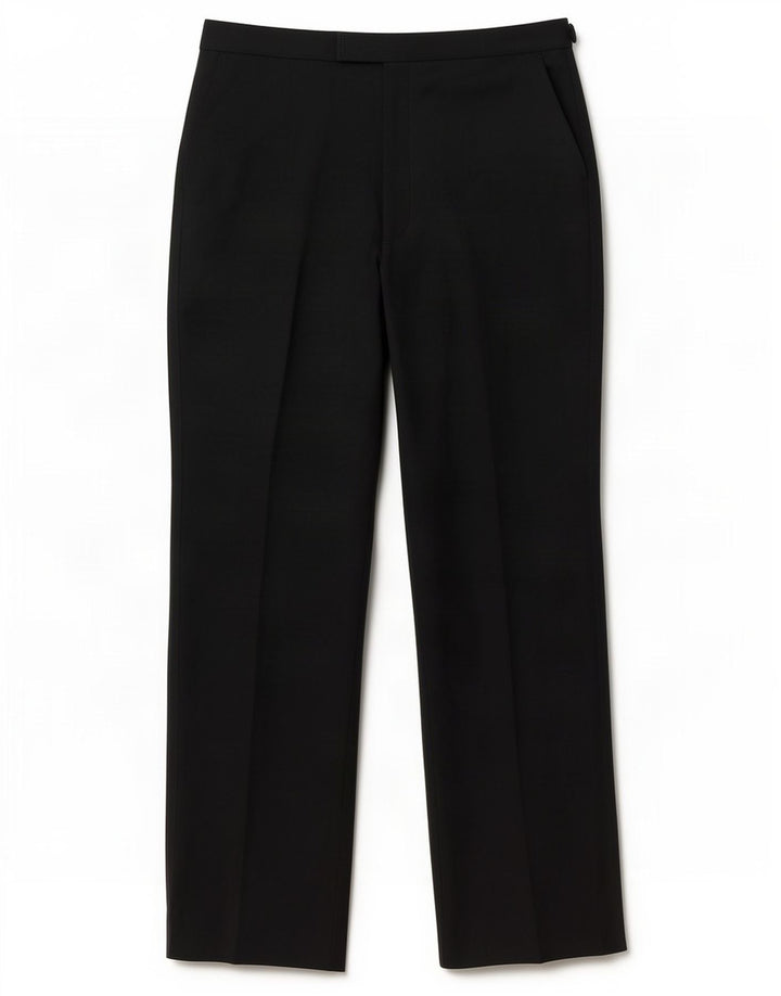 Calça masculina de terno reto Marks & Spencer W34 L35 poliéster preto