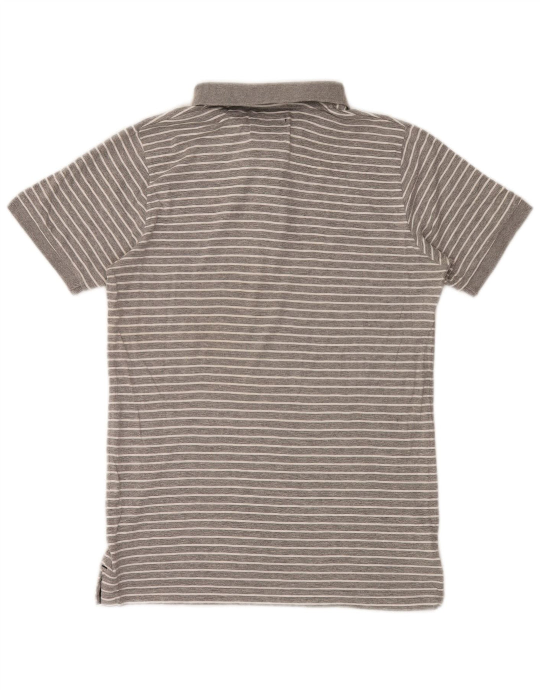 Camisa polo masculina Woolrich pequena listrada cinza de algodão