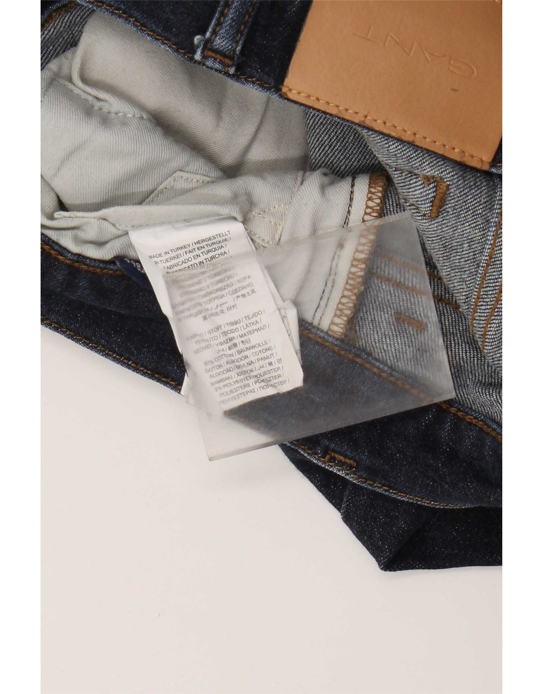 Gant Mens Slim Jeans W32 L32 Azul Marinho Algodão