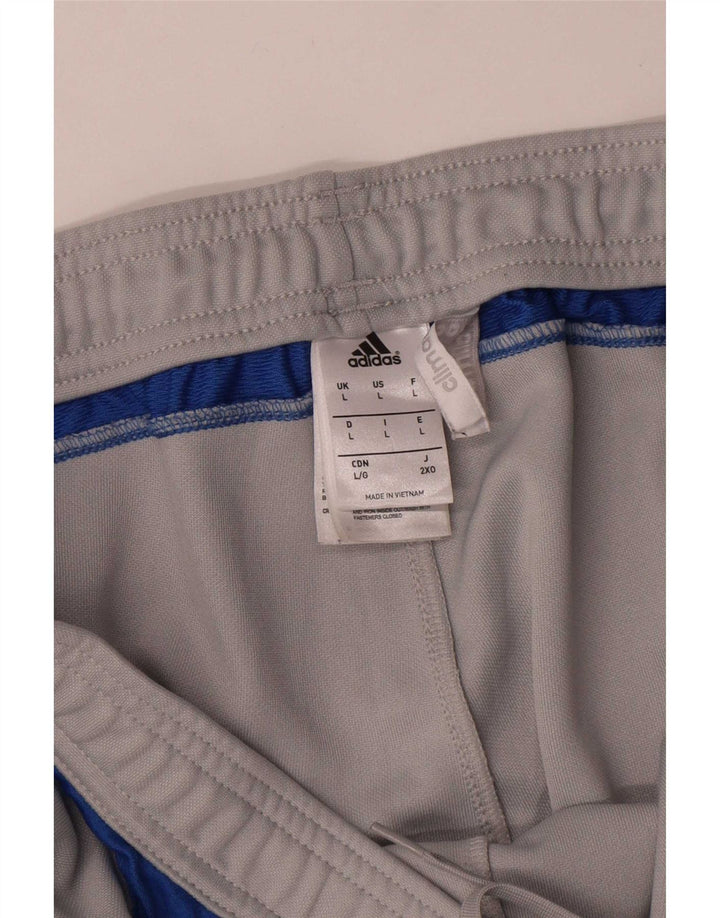Calça de treino masculina Adidas Climacool grande cinza colorblock poliéster