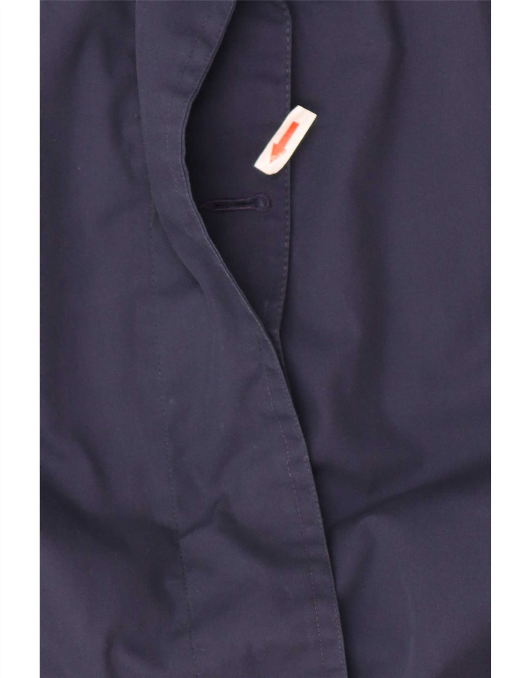 Sobretudo feminino vintage com capuz grande Reino Unido 16 grande poliéster azul marinho