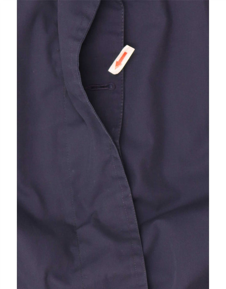 Sobretudo feminino vintage com capuz grande Reino Unido 16 grande poliéster azul marinho
