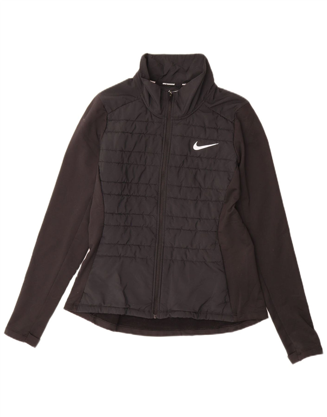 NIKE Womens Tracksuit Top Jacket UK 14 Médio Preto Spandex