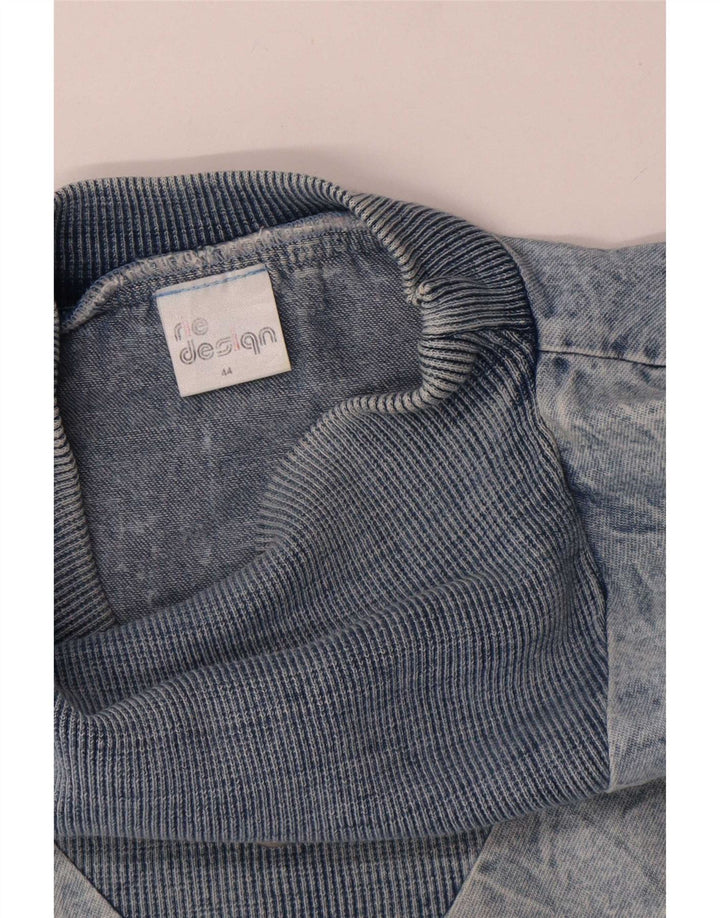 Camisola oversized feminina vintage EU 44 XL algodão azul