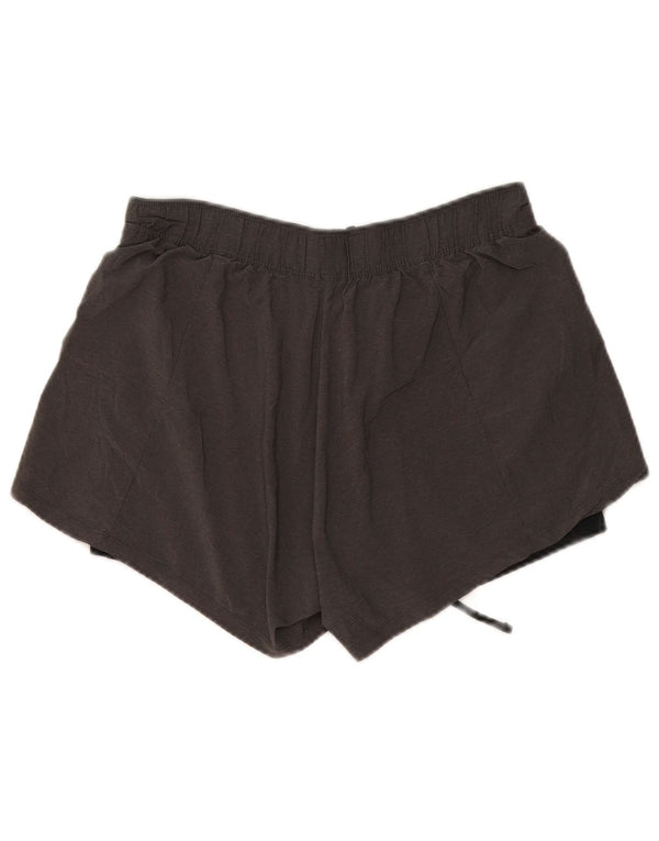 Shorts esportivos femininos Nike UK 14 grandes cinza colorblock