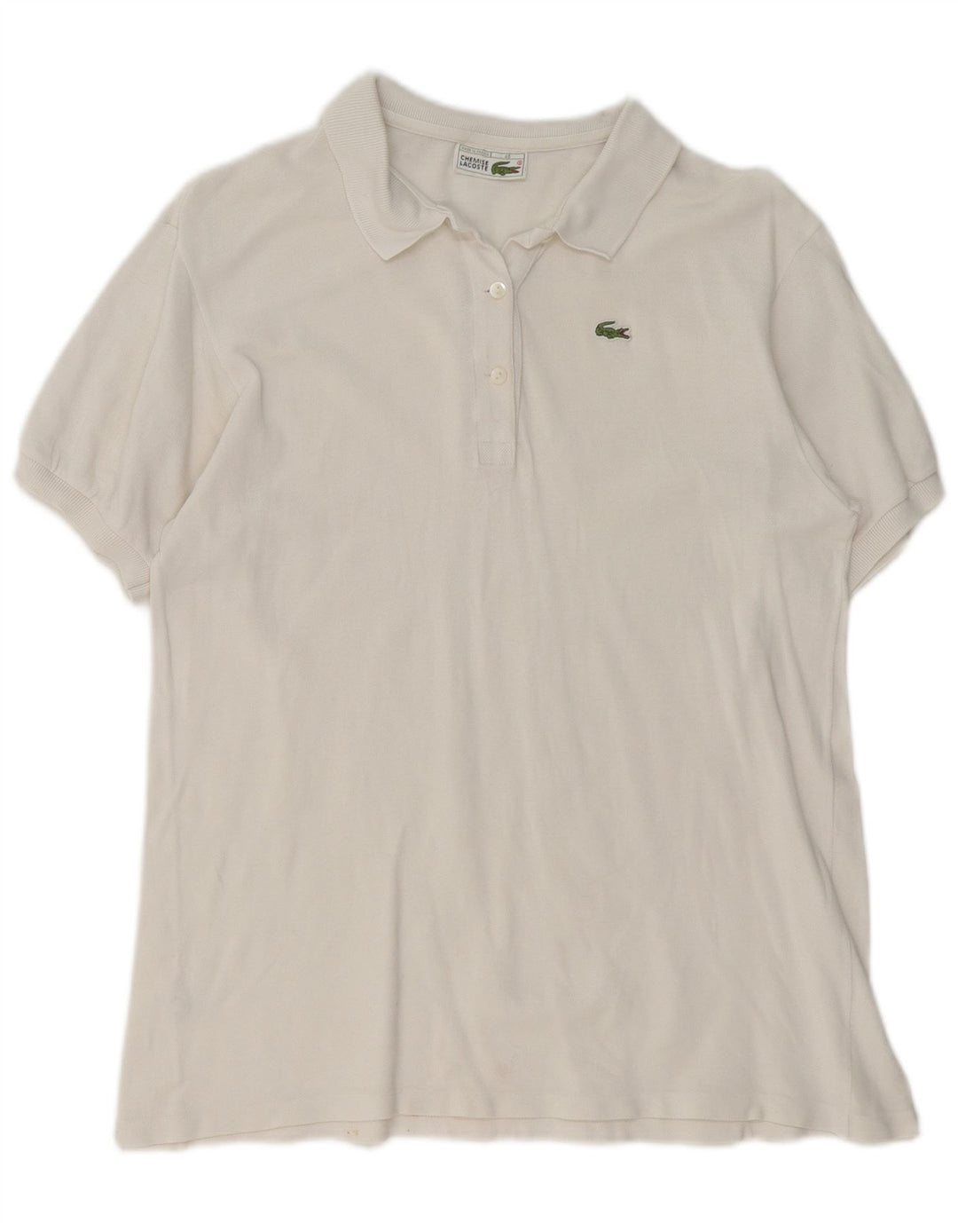 Camisa polo feminina Lacoste tamanho 46 XL algodão branco