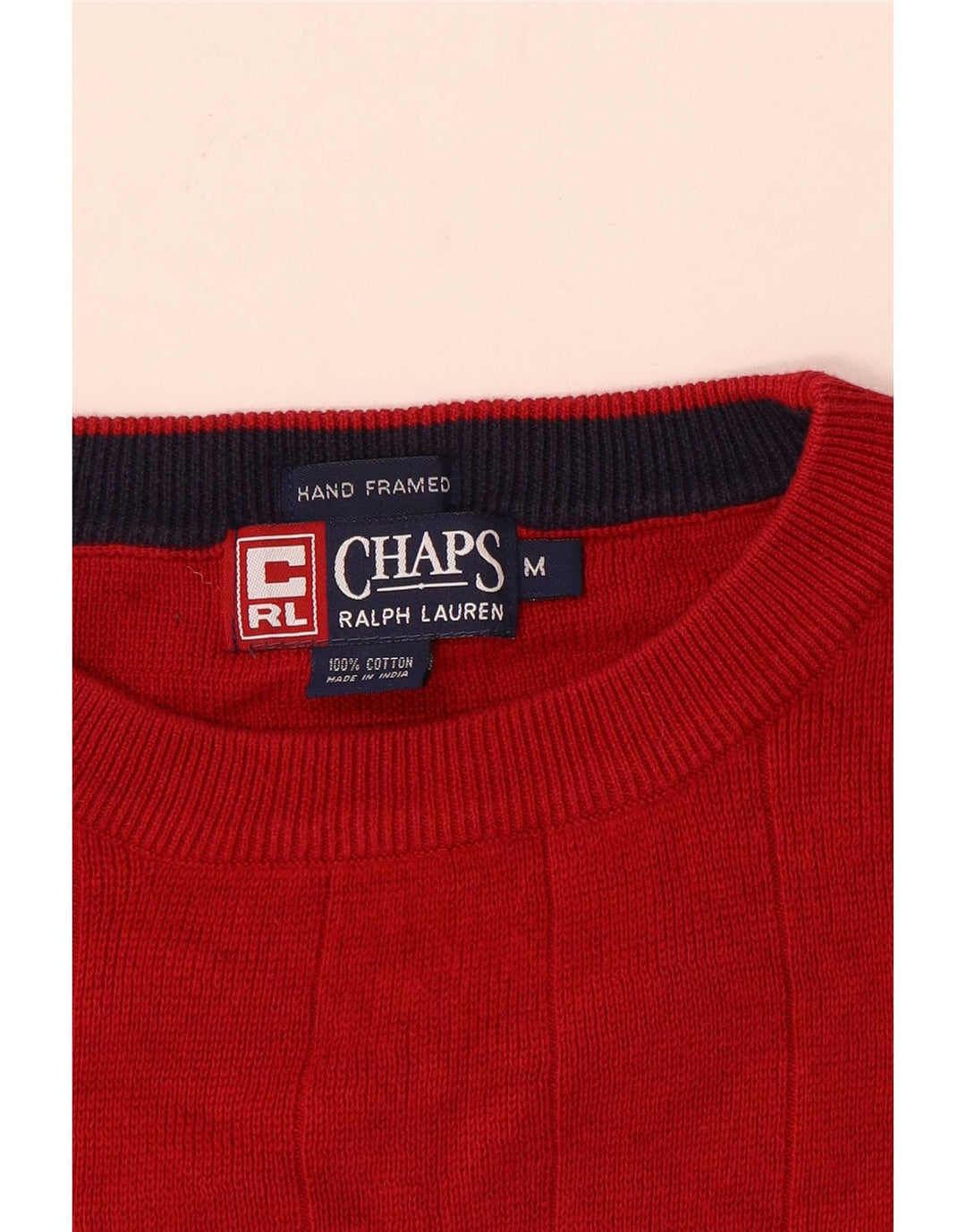 Suéter masculino Chaps Ralph Lauren com gola redonda e algodão vermelho médio