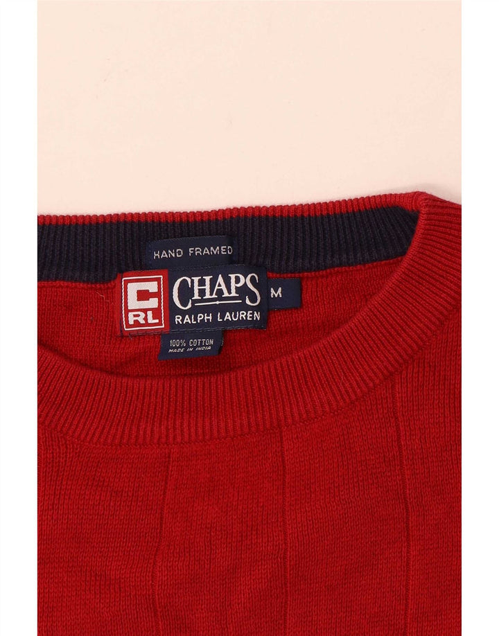Suéter masculino Chaps Ralph Lauren com gola redonda e algodão vermelho médio