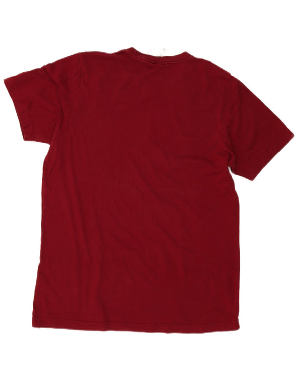 Adidas Mens Camiseta Top Grande Algodão Borgonha
