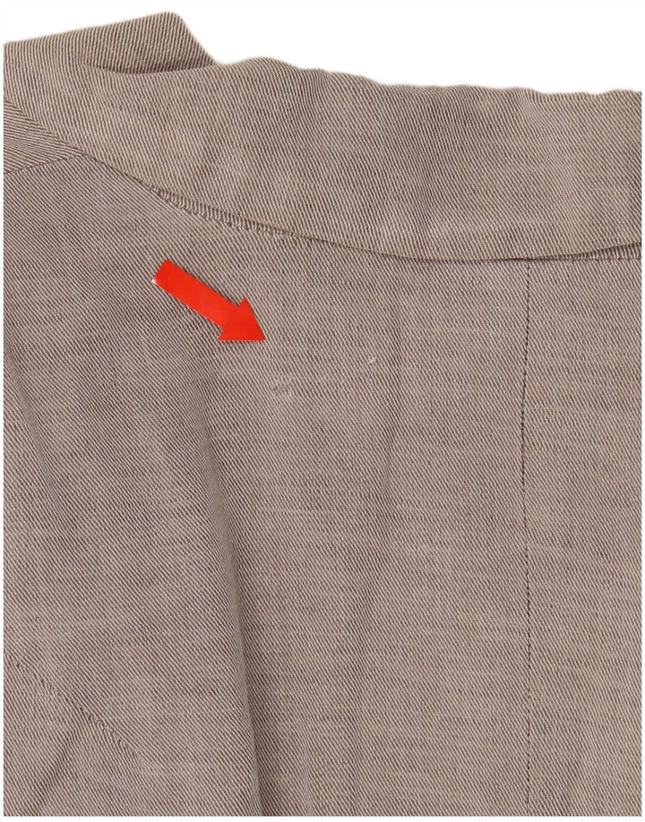 Zara Womens Open Crop Blazer Jacket Reino Unido 12 Médio Algodão Cinza