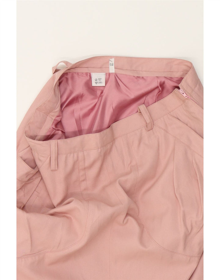 VINTAGE Womens Pencil Skirt IT 52 2XL W34  Pink Cotton Vintage Vintage and Second-Hand Vintage from Messina Hembry 