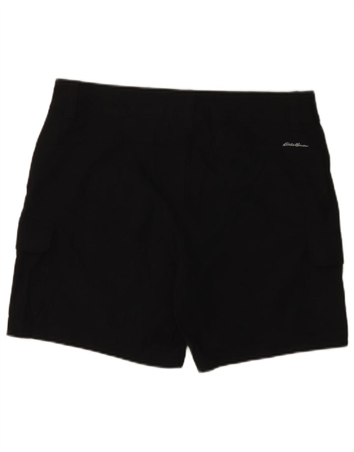 Shorts cargo feminino Eddie Bauer EUA 12 grande W34 nylon preto