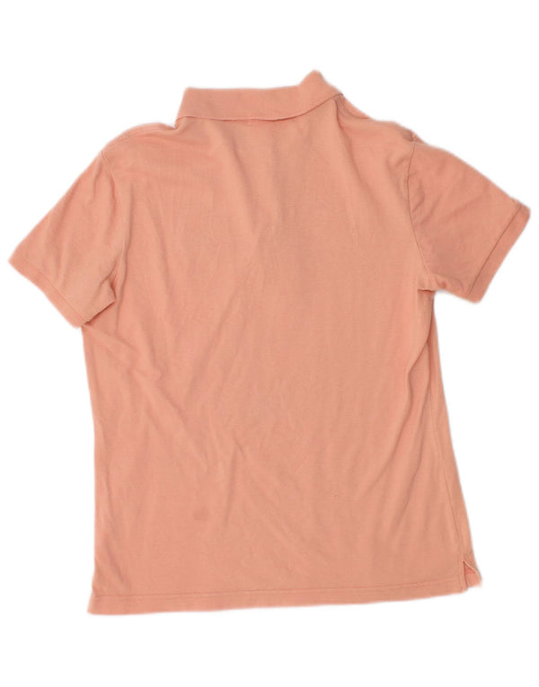 Camisa polo feminina Lacoste UK 12 algodão rosa médio