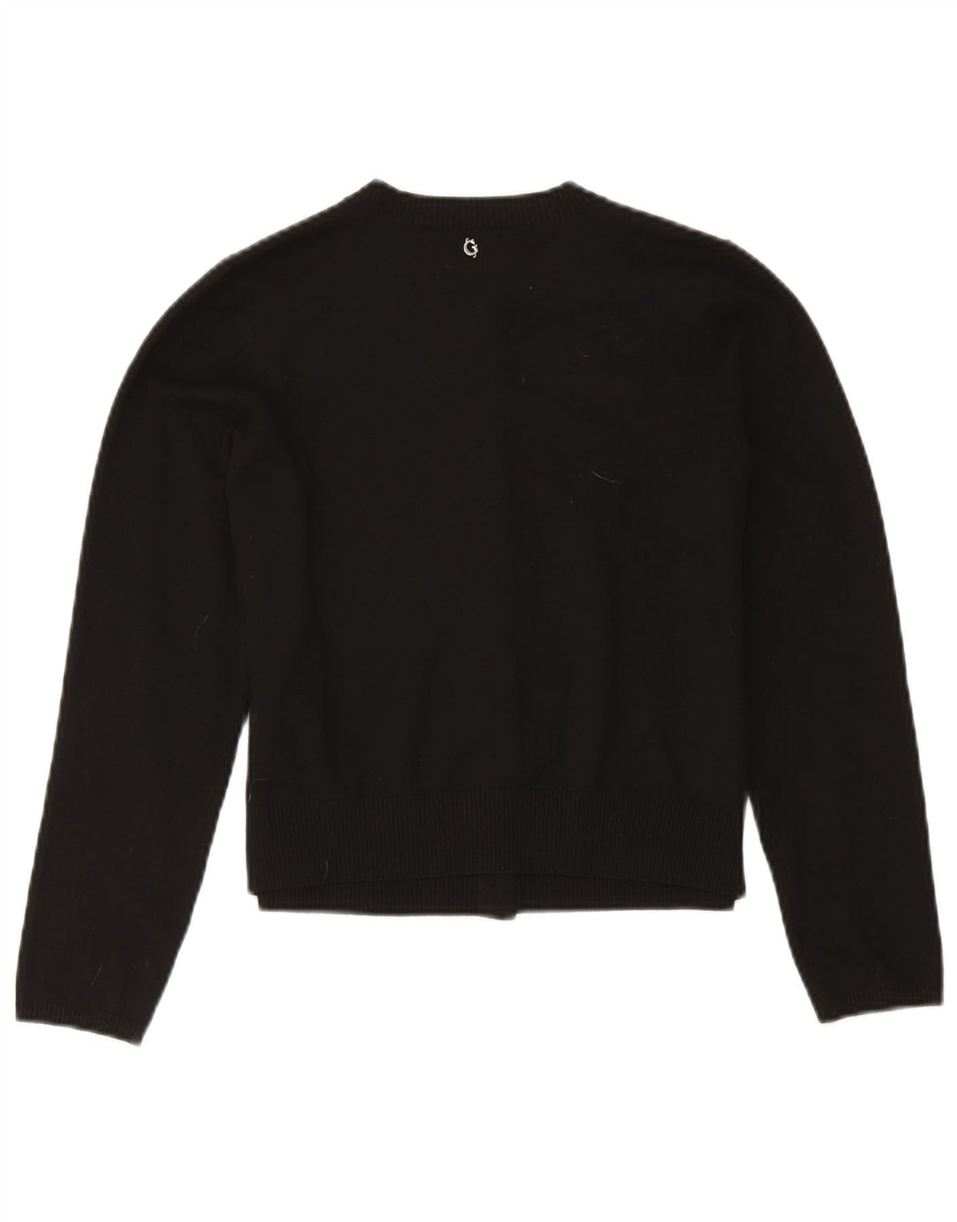 Suéter feminino Guess Crop Cardigan UK 12 poliéster preto médio