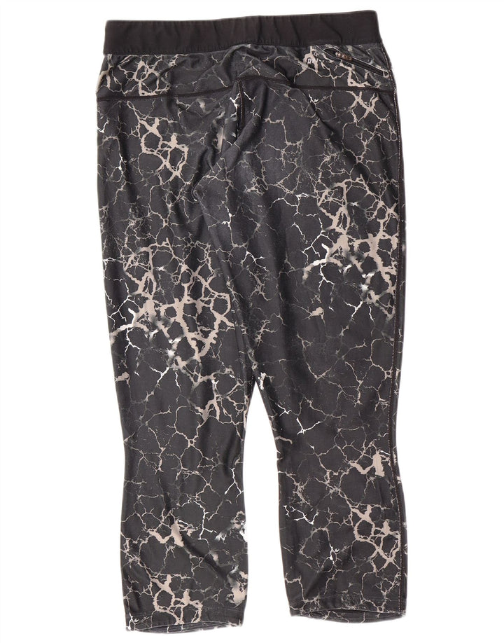 Leggings capri femininas NIKE Dri Fit Abstract Pattern UK 16 cinza grande