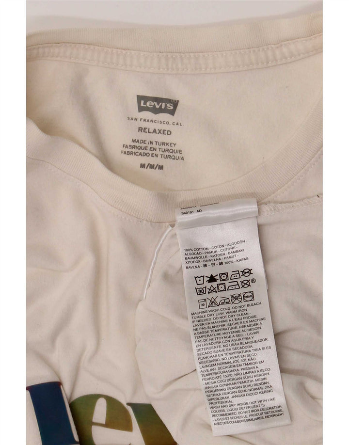 Camiseta feminina Levi's com estampa relaxada e algodão branco médio Reino Unido