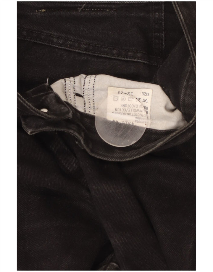 Calça jeans feminina de cintura alta LEE US 12 grande W29 L29 algodão preto