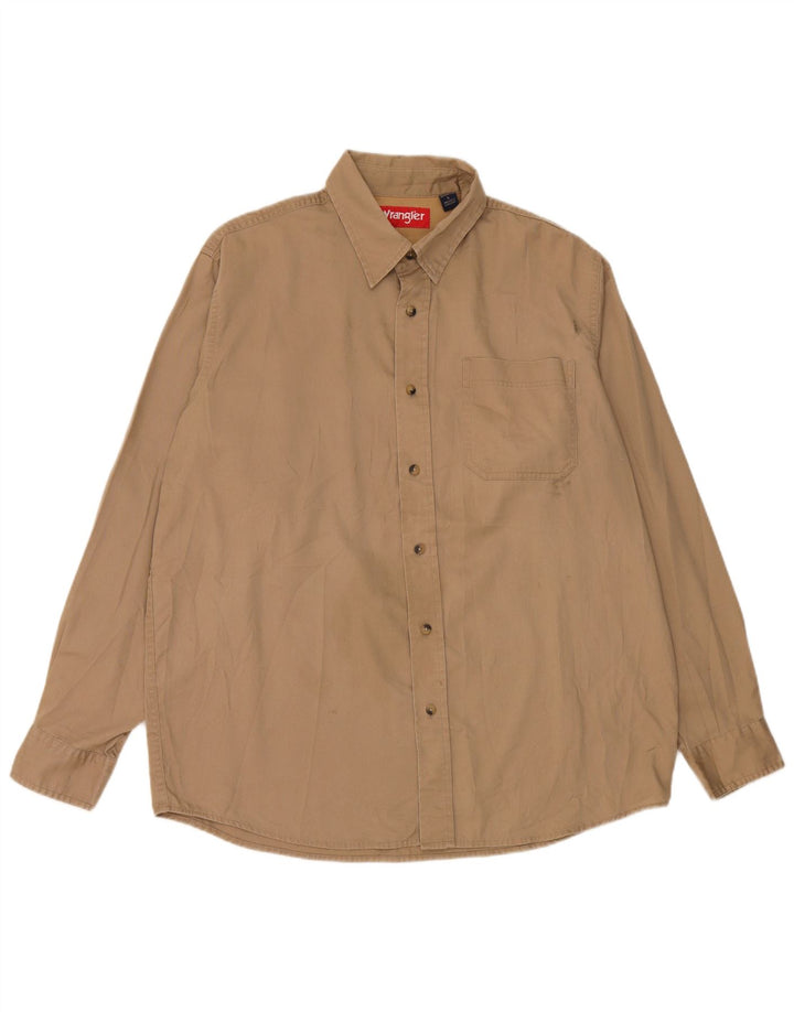 Camisa masculina Wrangler grande algodão bege