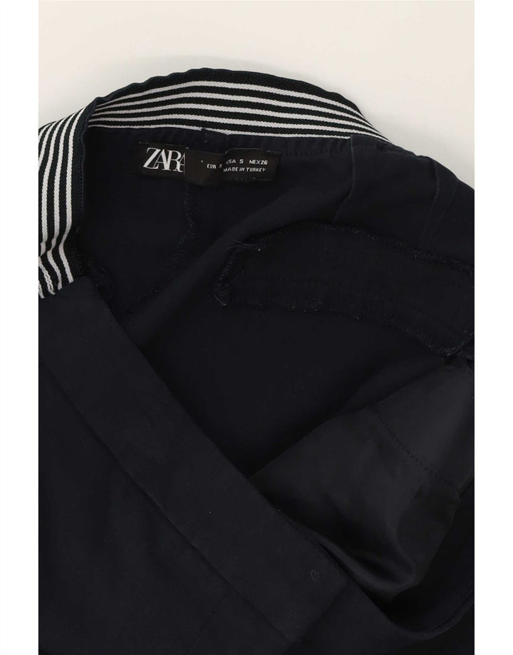 Calça Chino Slim Feminina Zara Pequena W26 L26 Azul Marinho