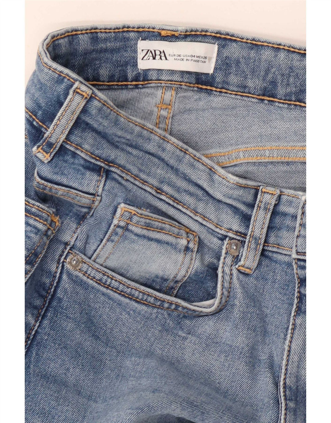 Calça jeans feminina Zara Bootcut EU 36 XS W26 L26 Azul