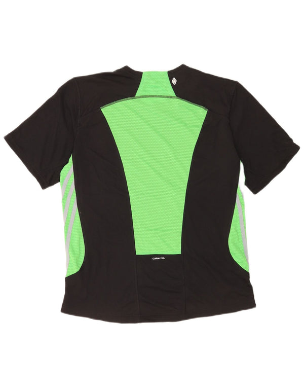 Adidas Masculino Climacool Camiseta Top Médio Preto Colorblock Poliéster