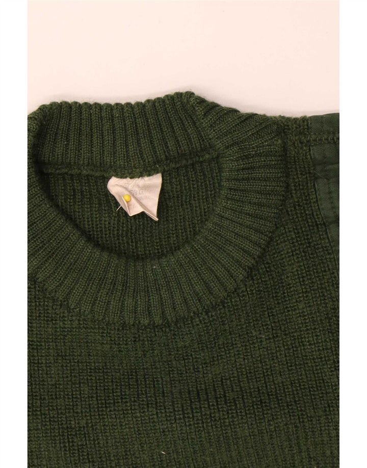 Suéter vintage masculino com gola redonda e gola redonda IT 50 verde médio