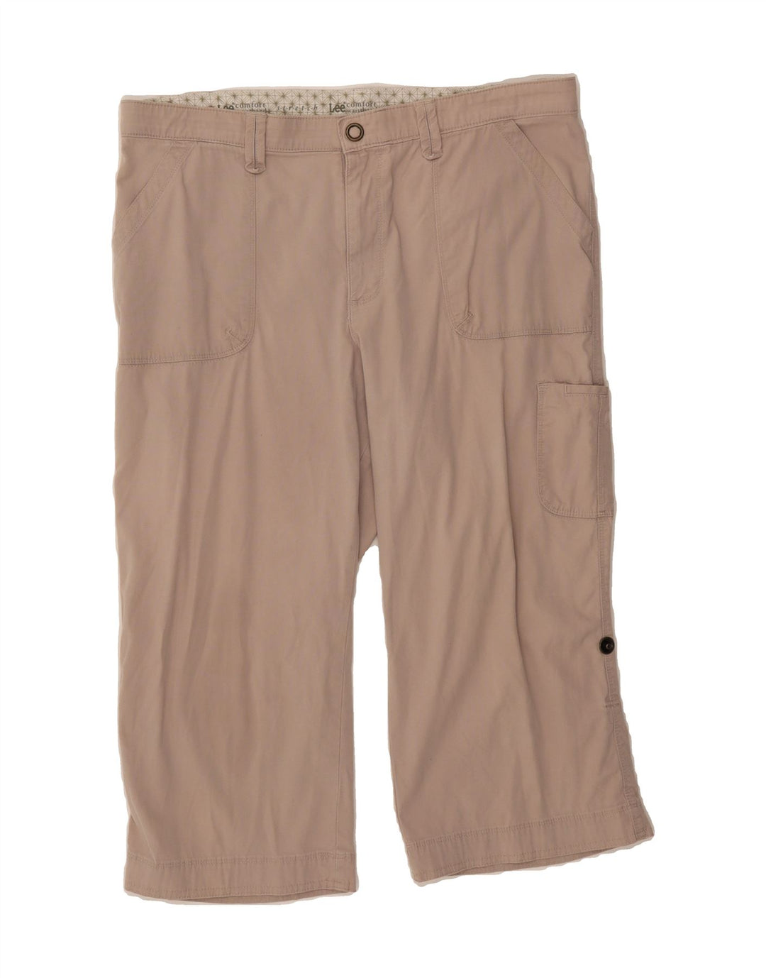 LEE Womens Straight Capri Cargo Trousers US 16 2XL W36 L21 Beige Cotton Vintage Lee and Second-Hand Lee from Messina Hembry 