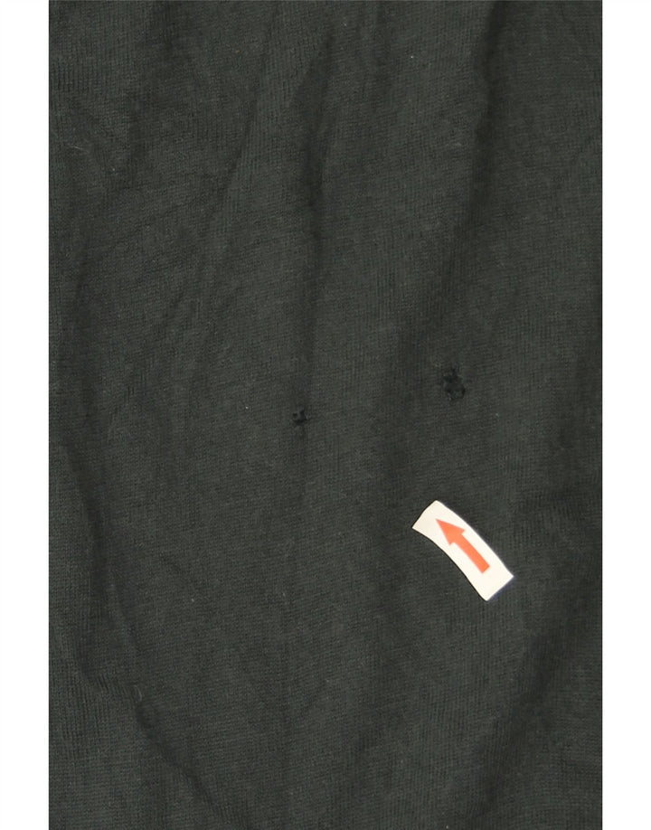 Suéter masculino Marks & Spencer com zíper e gola grande de lã merino verde